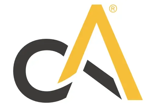 Logo of CoAction Solutions featuring stylized letters 'C' and 'A' in black and yellow.