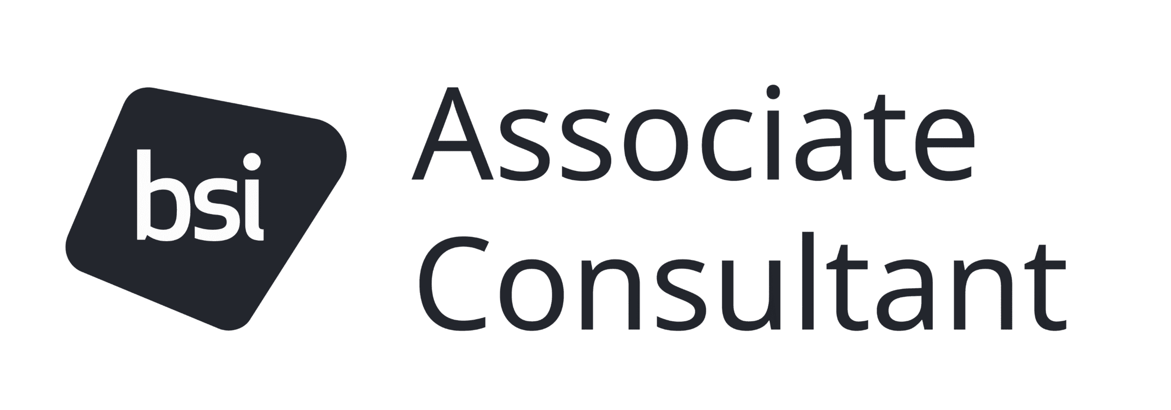 Logo of BSI Associate Consultant featuring a stylized 'bsi' in a black square with the text 'Associate Consultant'.